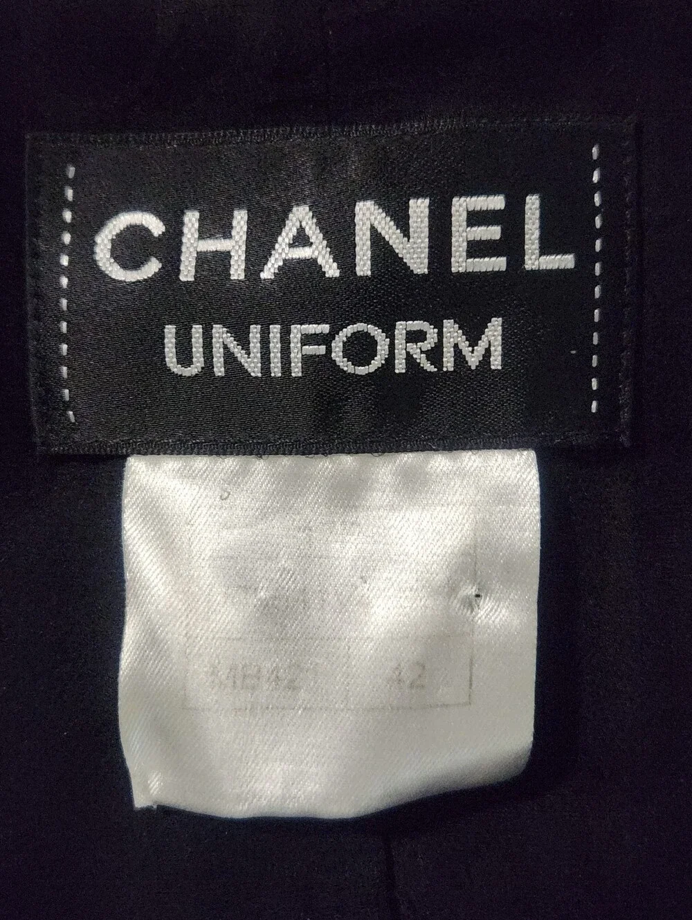 Rare Chanel Blazer Jacket Navy Black Tweed Size 42 US10 READ